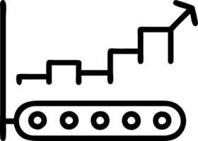 Conveyor belt and a financial efficiency chart symbolizing efficient financial flow in double exposure with copy space. concept as A conveyor belt blended with a vector