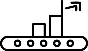 Conveyor belt and a financial efficiency chart symbolizing efficient financial flow in double exposure with copy space. concept as A conveyor belt blended with a vector