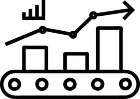 Conveyor belt and a revenue forecast symbolizing revenue growth in double exposure with copy space. concept as A conveyor belt blended with a revenue forecast re vector