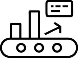 Conveyor belt and a financial efficiency chart symbolizing efficient financial flow in double exposure with copy space. concept as A conveyor belt blended with a vector