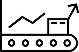 Conveyor belt and a stock level chart symbolizing stock movement in double exposure with copy space. concept as A conveyor belt blended with a stock level chart vector