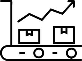 Conveyor system and a performance chart symbolizing warehouse performance optimization in double exposure with copy space. concept as A conveyor system blended w vector