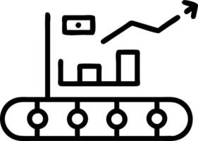 Conveyor belt and a revenue forecast symbolizing revenue growth in double exposure with copy space. concept as A conveyor belt blended with a revenue forecast re vector