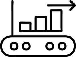 Conveyor belt and a turnover analysis chart symbolizing turnover analysis in double exposure with copy space. concept as A conveyor belt blended with a turnover vector