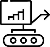 Conveyor system and a performance chart symbolizing warehouse performance optimization in double exposure with copy space. concept as A conveyor system blended w vector
