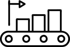 Conveyor system and a performance chart symbolizing warehouse performance optimization in double exposure with copy space. concept as A conveyor system blended w vector