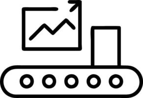 Conveyor system and a performance chart symbolizing warehouse performance optimization in double exposure with copy space. concept as A conveyor system blended w vector