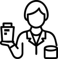 Cosmetic Scientist with Test Tubes and Cream in Laboratory concept as Mid shot of a cosmetic scientist holding test tubes and a jar of cream in a laboratory. The vector