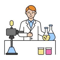 Cosmetic Scientist Conducting Product Testing in Lab with Copy Space concept as Long shot of a cosmetic scientist conducting product testing in a high tech lab. vector