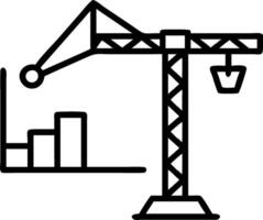 Crane and a financial growth chart symbolizing capital in logistics in double exposure with copy space. concept as A crane blended with a financial growth chart vector
