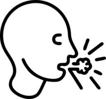 Covered cough and an uncovered cough symbolizing hygiene and spread with ample space for text. concept as A covered cough and an uncovered cough representing the vector