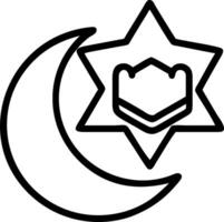 Crescent and Quran icon with copy space for spiritual presentations concept as A visually appealing crescent and Quran icon with copy space designed to enhance s vector