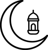 Crescent Moon and Kaaba concept as Crescent moon with Kaaba and ample copy space symbolizing the celestial and sacred themes of Eid Al Adha. in Photo Stock Conce vector