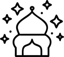 Crescent Moon and Minarets concept as Crescent moon with minarets and ample copy space symbolizing the spiritual and architectural themes of Eid Al Adha. in Phot vector