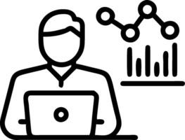 Data Scientist with Laptop and Financial Models in High Tech Lab concept as Long shot of a data scientist using a laptop and analyzing financial models in a high vector
