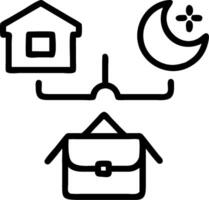 Daytime Office and Nighttime Home concept as A view of a daytime office and nighttime home set against a dreamy background offering ample space for text or graph vector