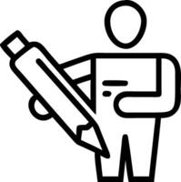 Designer with a gold pencil and a blueprint representing design success with room for writing. concept as A designer holding a gold pencil and a blueprint symbol vector