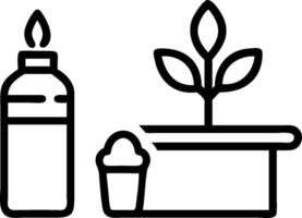 Desk plant and a water bottle symbolizing nature and hydration with ample space for text. concept as A desk plant and a water bottle representing the benefits of vector