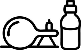 Desk yoga ball and a water bottle symbolizing physical wellness and hydration with ample space for text. concept as A desk yoga ball and a water bottle represent vector