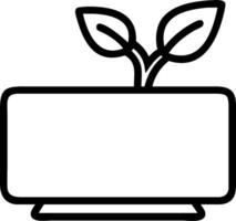 Desktop and plant icon with blank area for customizable text concept as A creative depiction of a desktop and plant icon featuring a blank area for customizable vector
