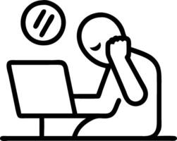 Developer looking at a failed software update appearing stressed concept as A developer in casual attire looking at a failed software update on his computer appe vector