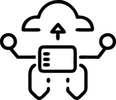 Digital transformation icon with copy space on white background concept as A illustration of a digital transformation icon with ample copy space on a whit vector
