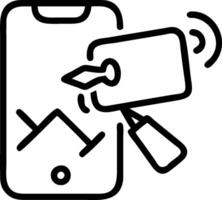 Digital transformation icon with copy space on white background concept as A illustration of a digital transformation icon with ample copy space on a whit vector