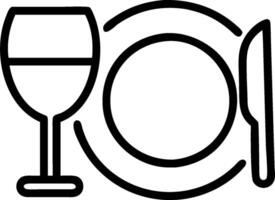 Dinner plate and wine glass icon with copy space for business newsletters concept as A modern dinner plate and wine glass icon design with ample copy space perfe vector