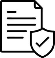 Document and shield icon with copy space for website banners concept as A sleek document and shield icon with generous copy space suitable for creating eye catch vector