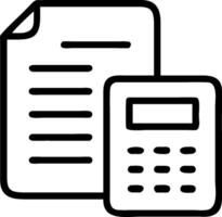 Document and tax calculator icon with copy space for tax ads concept as A modern document and tax calculator icon design with generous copy space perfect for enh vector