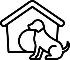 Dog Kennel and Ball concept as Dog kennel with a ball and ample space for text symbolizing the resting place and play for pet dogs. in Photo Stock Concept vector