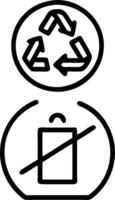 Do not litter sign and a recycling symbol symbolizing waste management dos and donts with ample space for text. concept as A do not litter sign and a recycling s vector