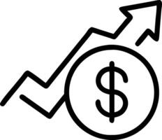 Dollar sign and growth arrow symbol with copy space for website banners concept as A sleek dollar sign and growth arrow symbol with generous copy space suitable vector