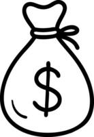 Doodle line icon of a briefcase concept as A simple doodle line icon of a briefcase representing business professionalism and organization ideal for business rel vector