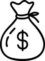 Doodle line icon of a briefcase concept as A simple doodle line icon of a briefcase representing business professionalism and organization ideal for business rel vector