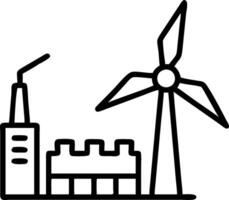 Eco friendly factory and wind turbine symbolizing sustainable energy use with ample space for text. concept as An eco friendly factory with a wind turbine repres vector