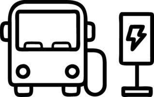 Electric bus and a charging station symbolizing green public transport with ample space for text. concept as An electric bus at a charging station representing a vector