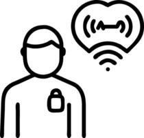 Elderly Monitoring with Smart Health Devices concept as Elderly person monitored for health using smart wearable and home devices for safety and wellness. in Pho vector