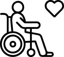 Elderly Care Worker with Wheelchair and Heart concept as An image of an elderly care worker with a wheelchair and heart symbol set against a dreamy background of vector