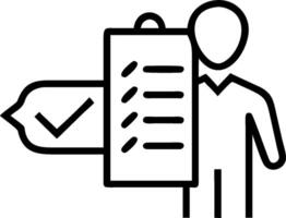 Employee with a checklist and a red tape symbolizing office dos and donts with room for text. concept as An employee holding a checklist and a red tape represent vector