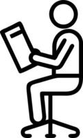Employee with a sit stand chair and a wellness journal symbolizing ergonomic wellness with ample space for text. concept as An employee using a sit stand chair a vector