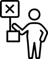 Employee with a suggestion box and a crossed out suggestion representing feedback dos and donts with ample space for text. concept as An employee holding a sugge vector
