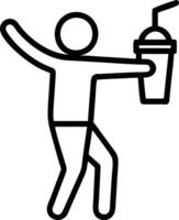 Employee with a smoothie and a fitness ball symbolizing nutrition and exercise with ample space for text. concept as An employee holding a smoothie and sitting o vector