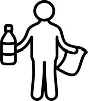 Employee with a yoga mat and a water bottle symbolizing workplace fitness with ample space for text. concept as An employee holding a yoga mat and a water bottle vector