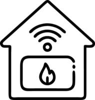 Energy Saving with Smart Thermostats concept as Utilizing smart thermostats in a smart home to optimize heating and cooling for energy savings. in Photo Stock Co vector