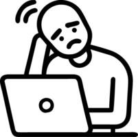 Entrepreneur looking at a failed product prototype appearing devastated concept as An entrepreneur in a casual outfit looking at a failed product prototype on a vector