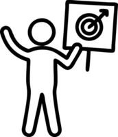Entrepreneur with Vision Board and Laptop concept as An entrepreneur using a vision board and a laptop set against a whimsical background offering ample space fo vector