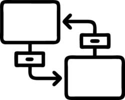 ERP icon and data flow symbol with blank area for custom branding concept as A customizable ERP icon and data flow symbol with blank space for adding custom bran vector