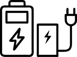 EV battery icon and a charging station symbolizing energy and charging infrastructure with ample space for text. concept as An EV battery icon and a charging sta vector