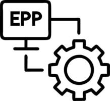 ERP system and gear icon with copy space for website banners concept as A sleek ERP system and gear icon with generous copy space suitable for creating eye catch vector